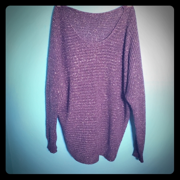 Sweaters - Grey sparkle long sweater/tunic